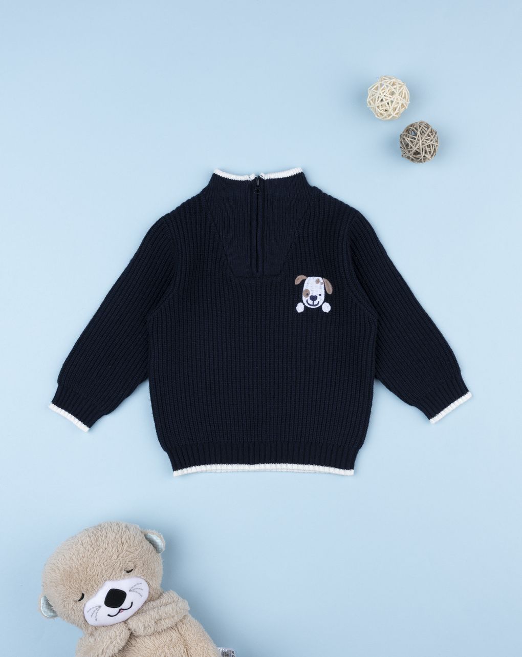 Maglia bimbo blu cagnolino