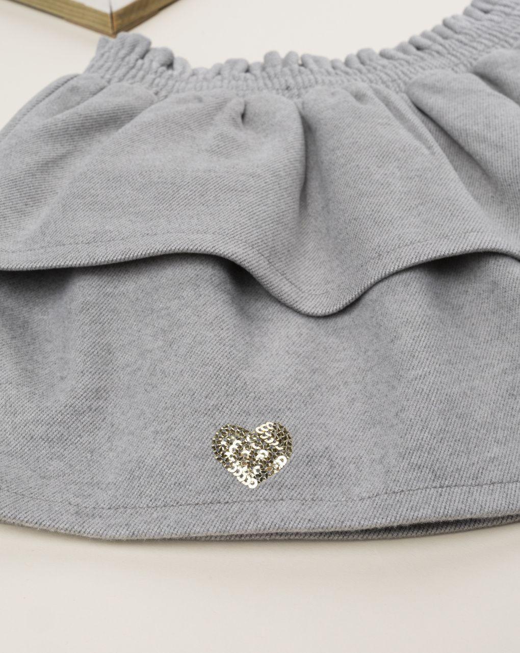 Gonna bimba grigia pailette