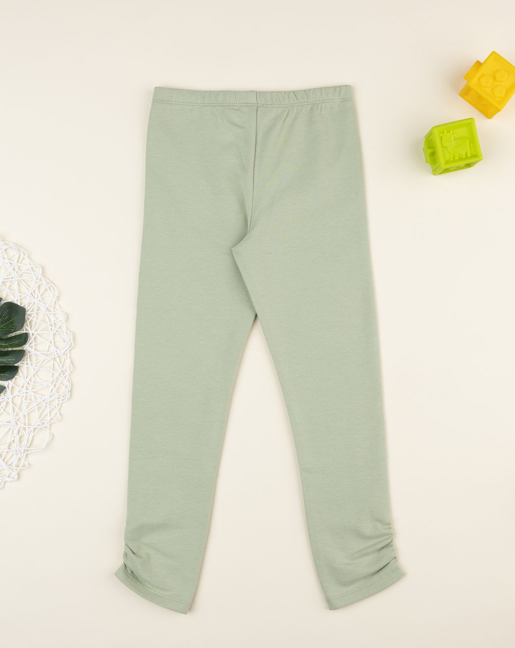 Legging bimba verde stampa animali