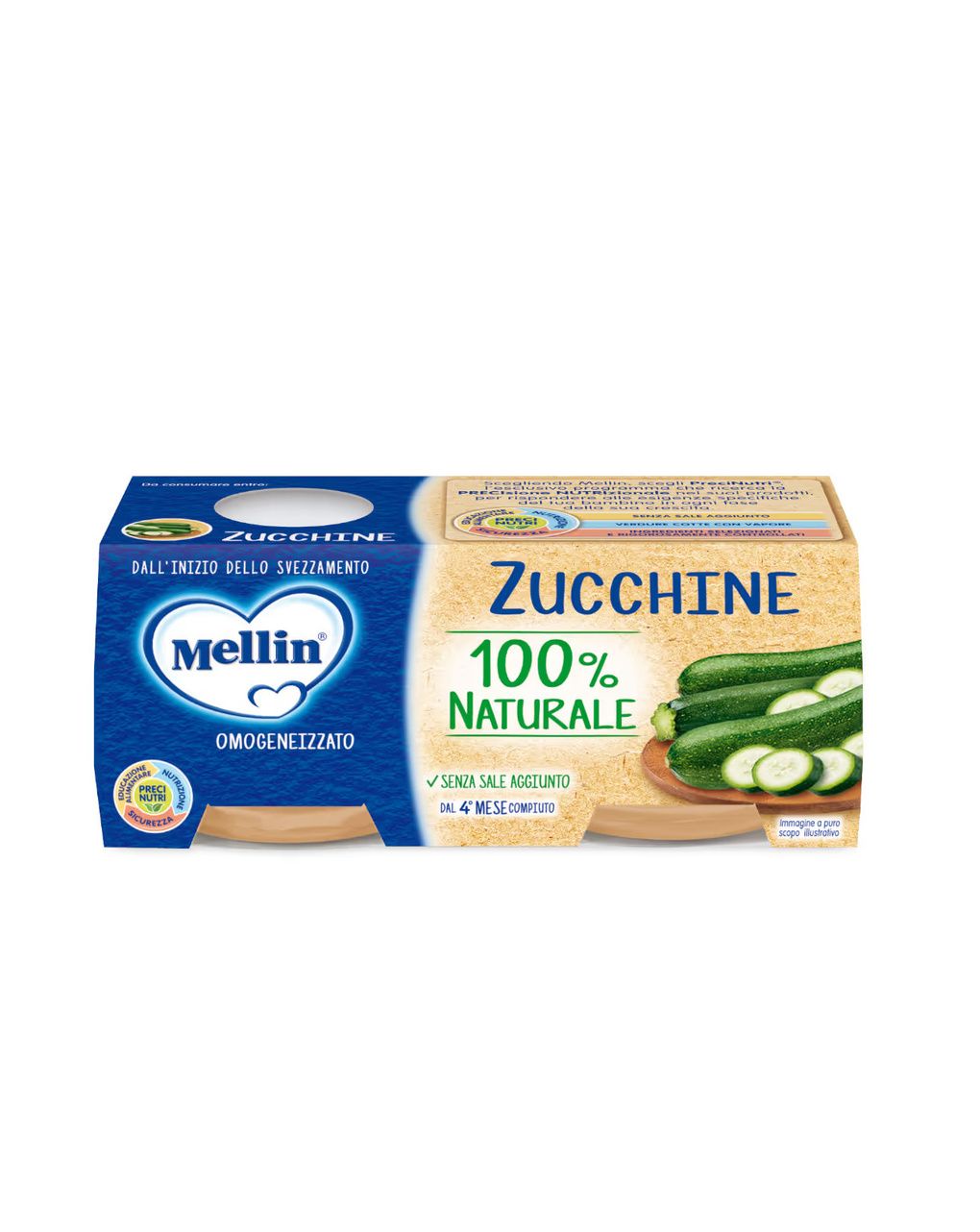 Omogeneizzato zucchine 2×80 gr - mellin