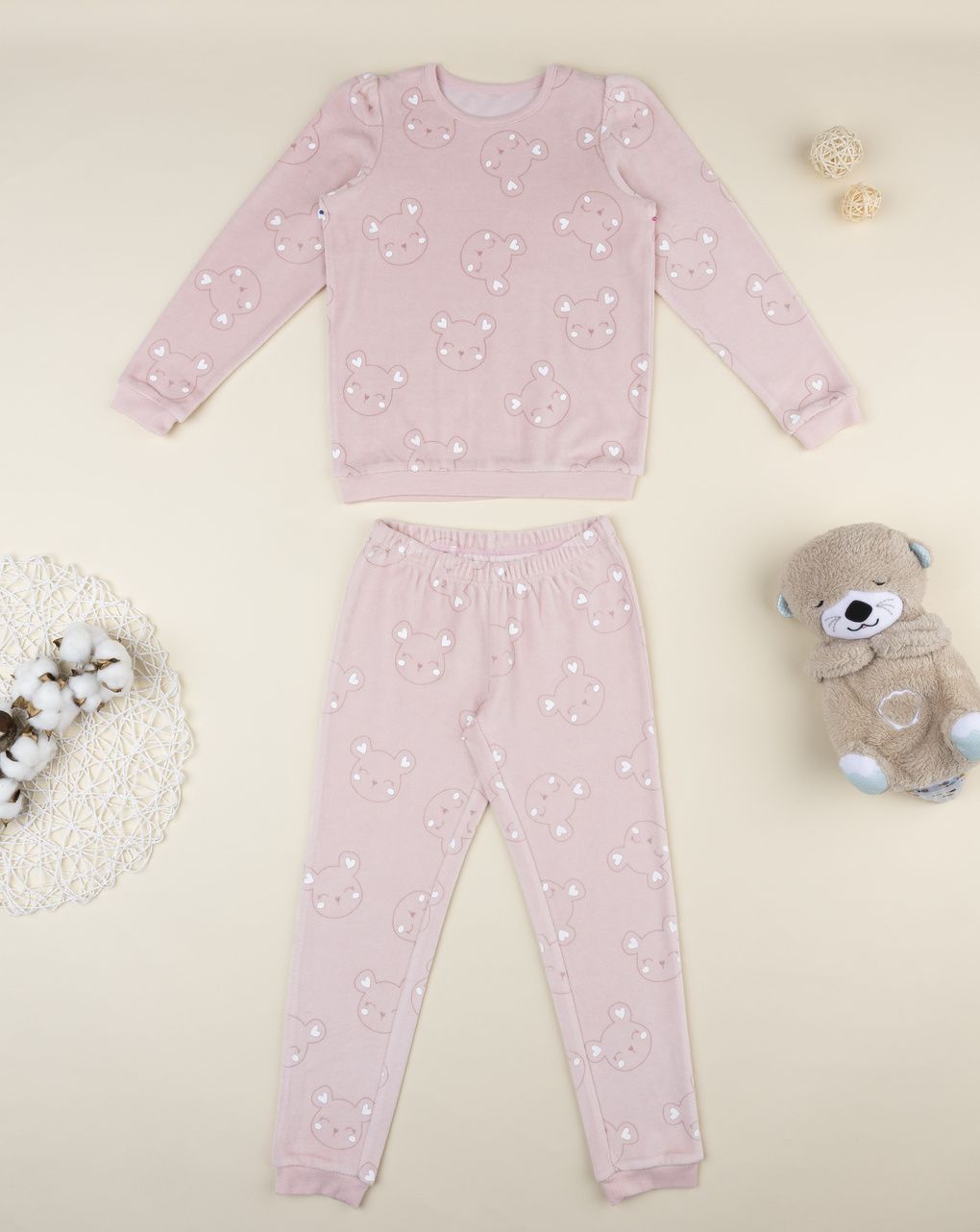 Pigiama bimba rosa orsi