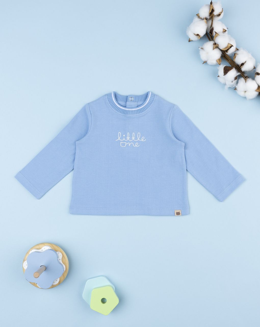 Maglia bimbo azzurra "little me"