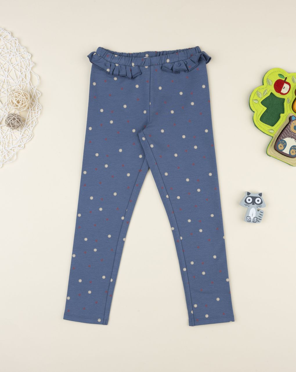 Legging bambina blu pois