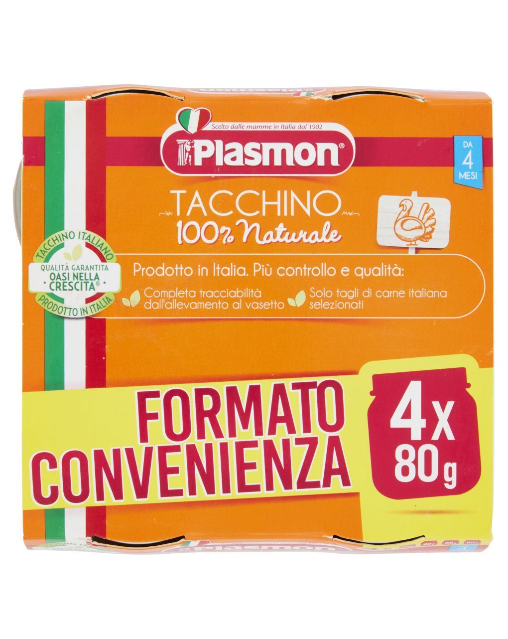Omogeneizzato tacchino 4x80g - plasmon