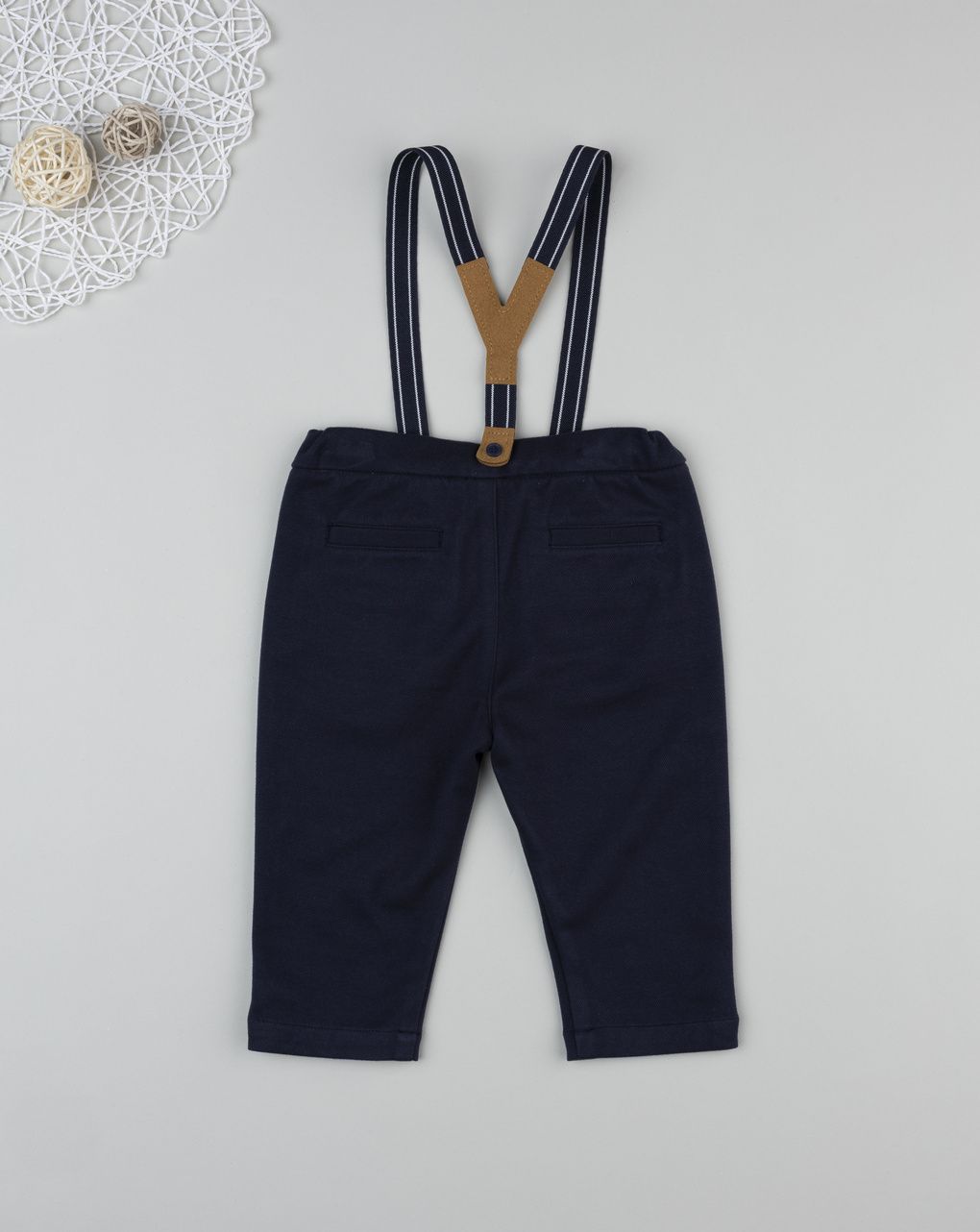 Pantalone con bretelle bimbo blu