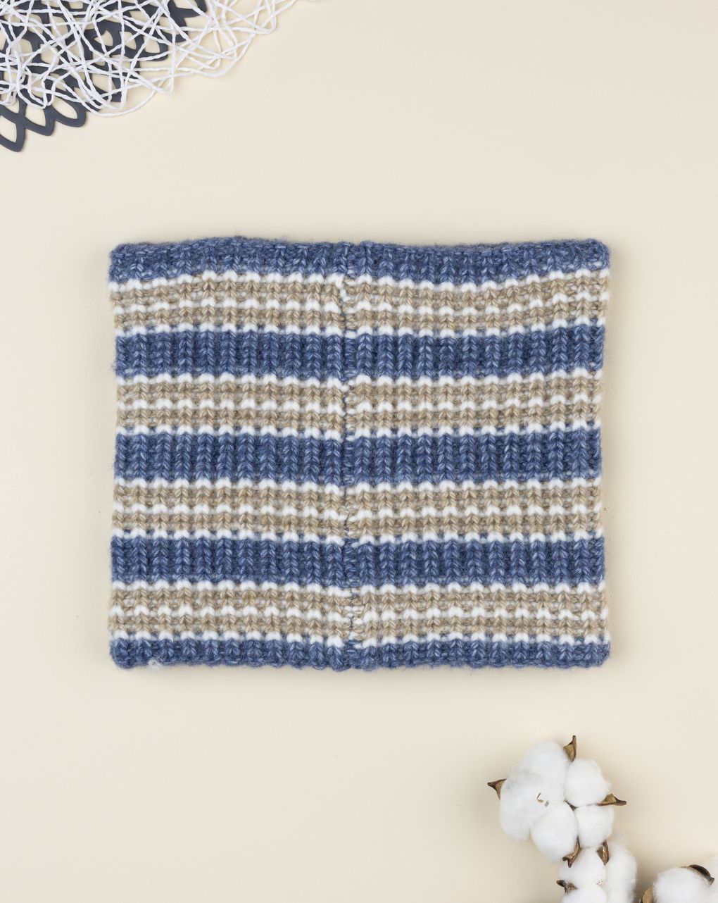 Scaldacollo bambino blu/beige