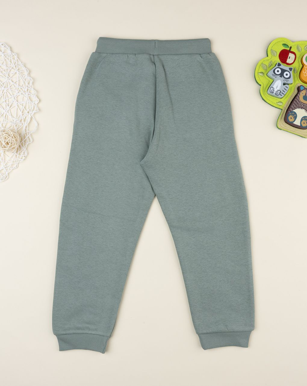 Pantalone bambino verde con stampa