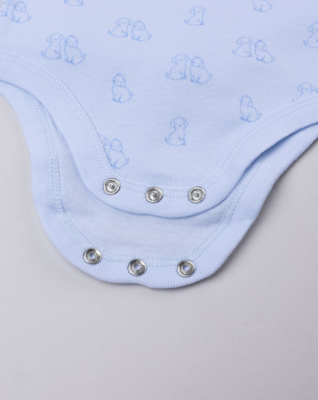 Pack 5 body girocollo bianco/azzurro