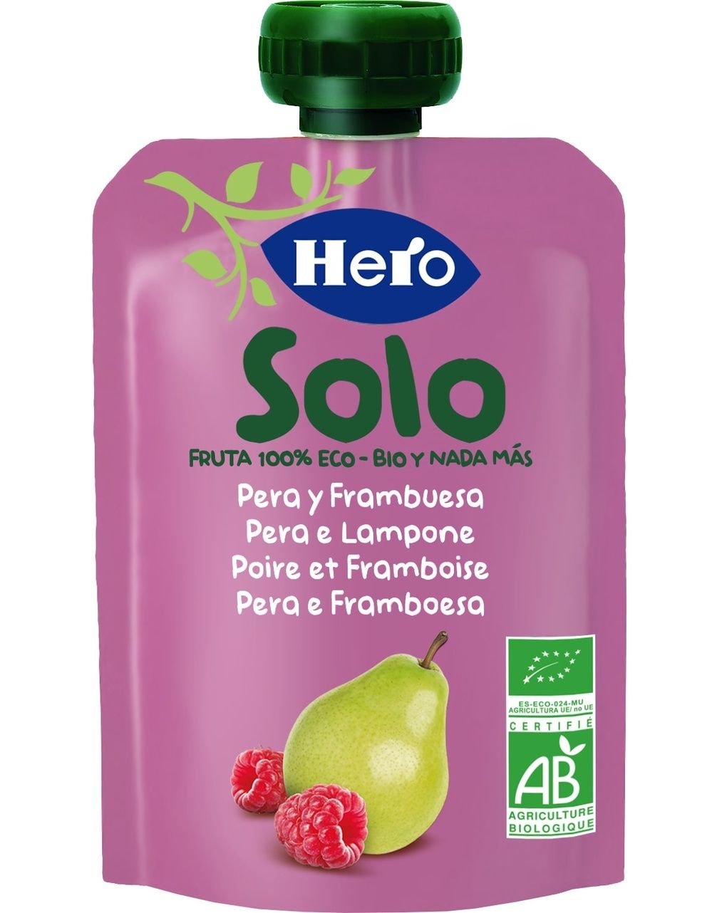 Pouch pera lampone bio 100g - hero baby