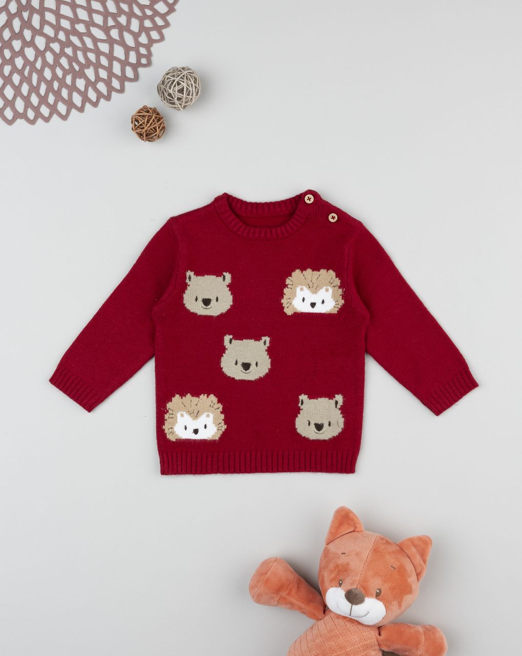 Maglia bimbo rossa animali