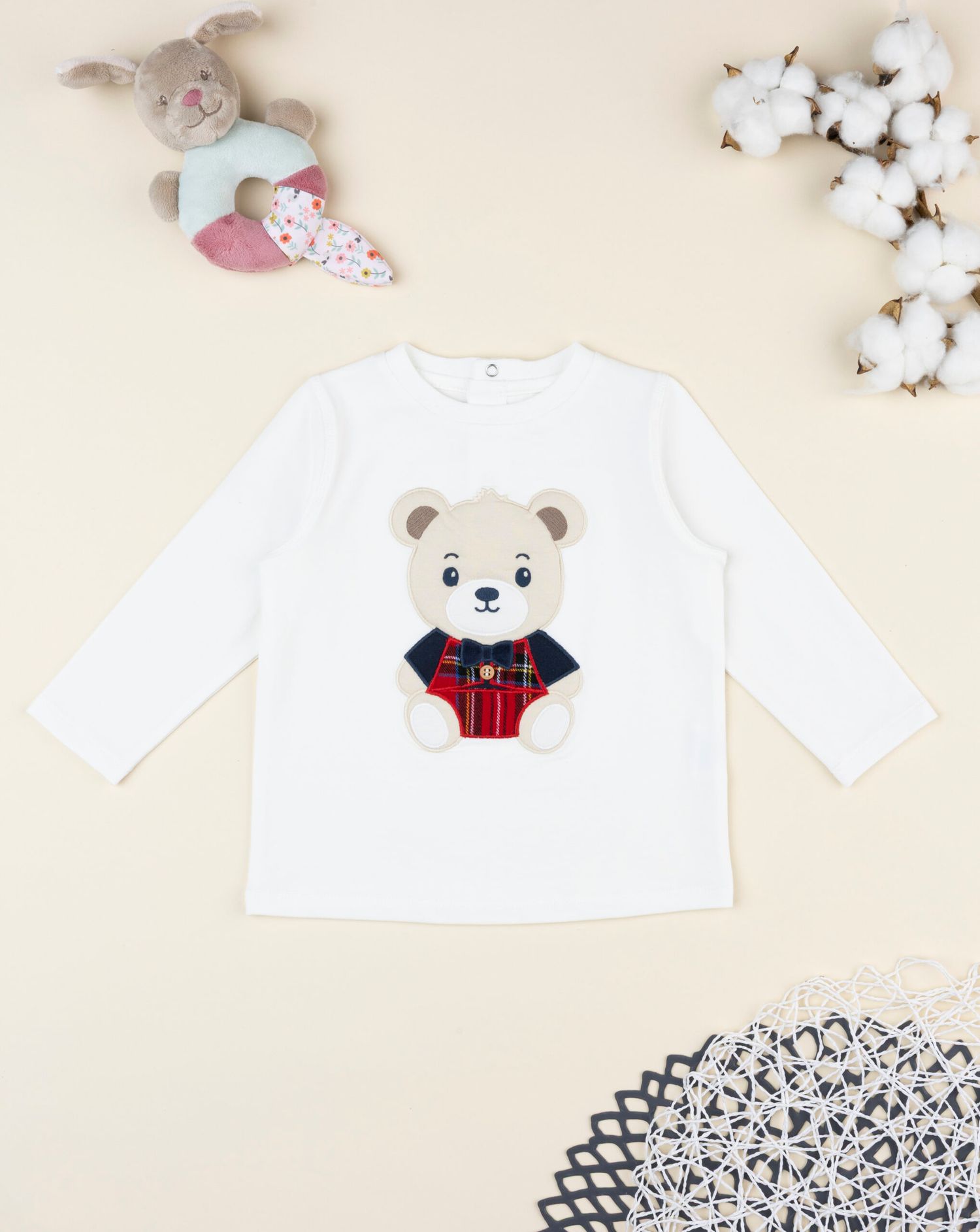 T-shirt bimbo bianca teddy