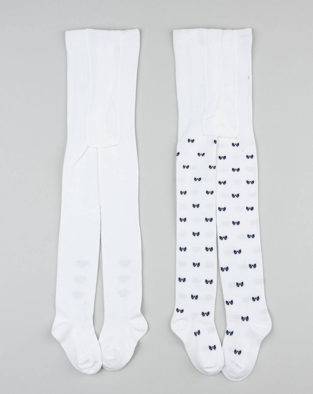 Pack 2 collant bimba bianco fiocchi