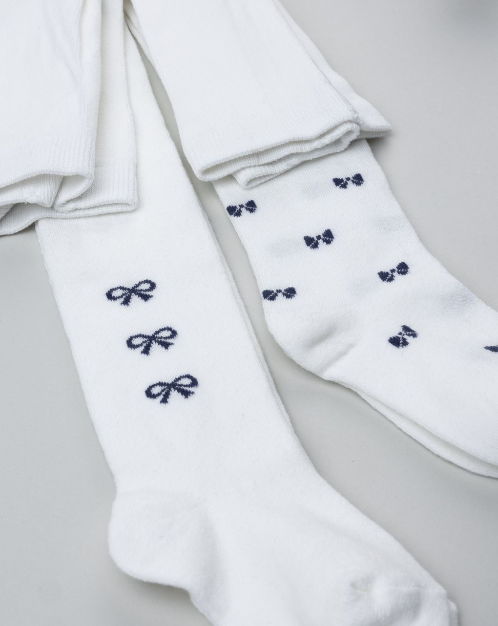 Pack 2 collant bimba bianco fiocchi