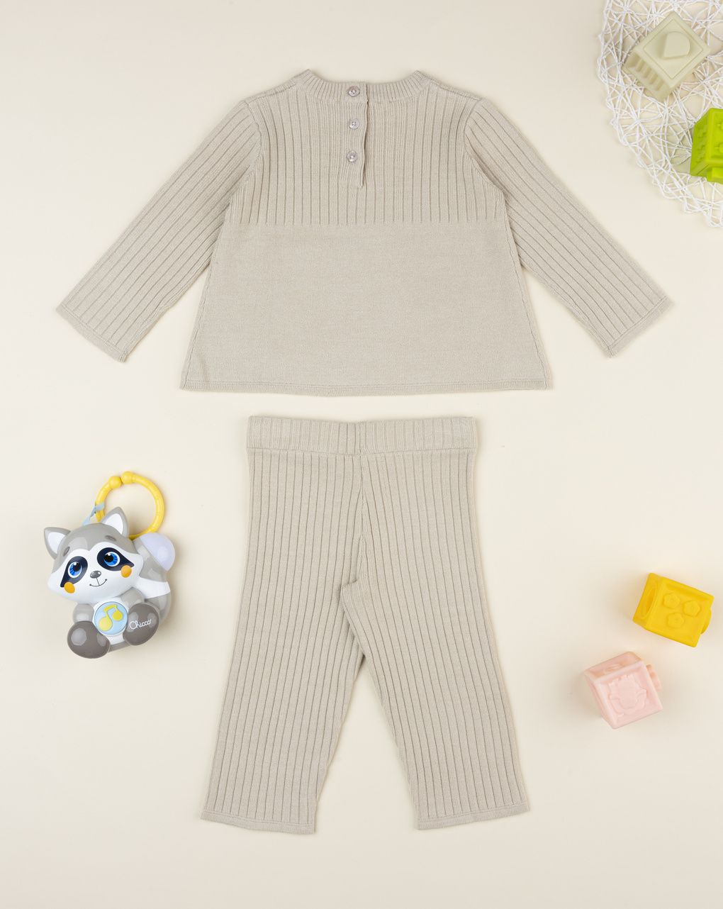 Completo tricot bimba beige