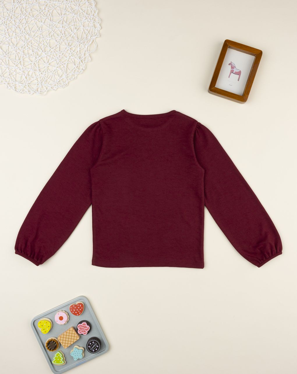 T-shirt bambina bordeaux