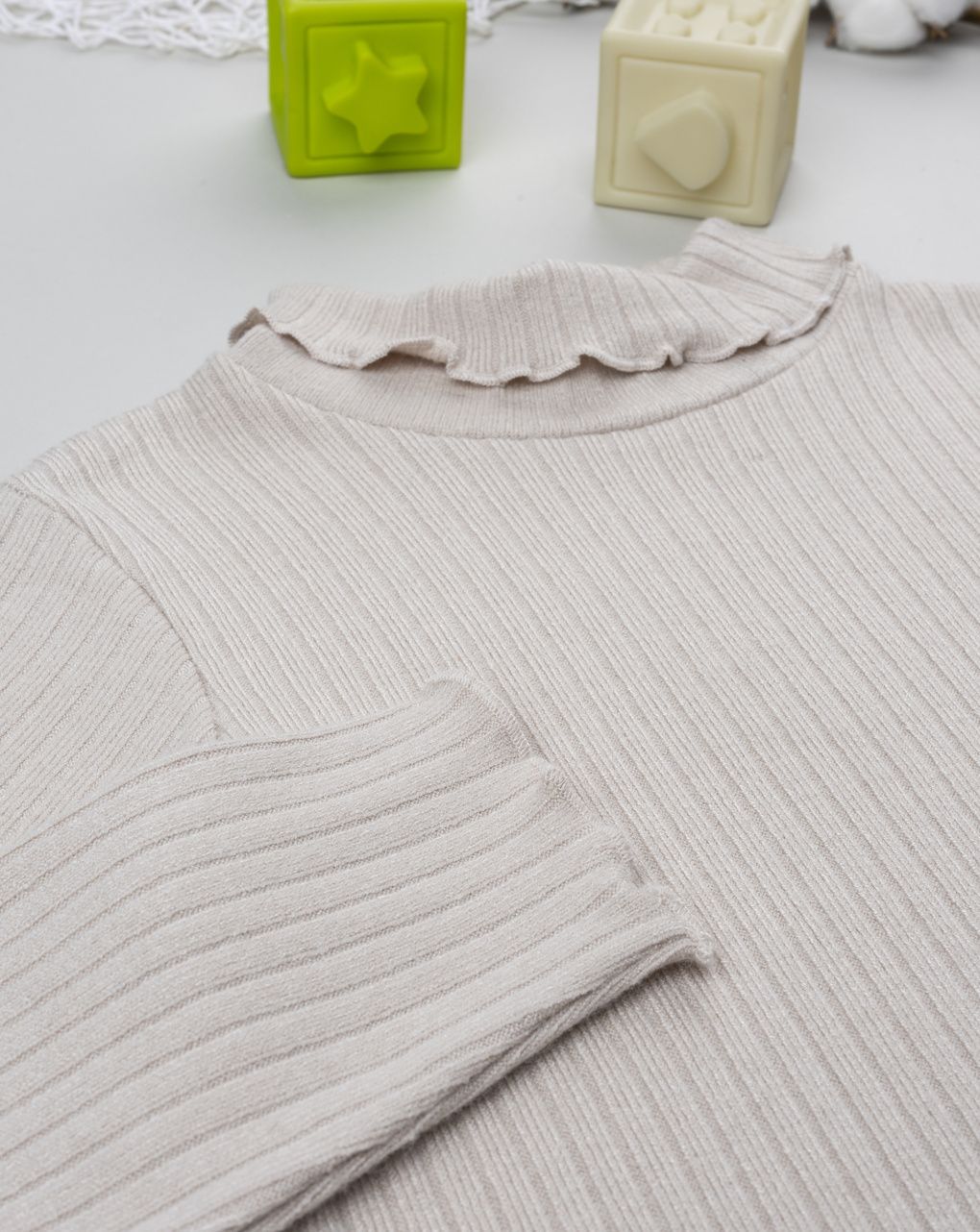 Lupetto costina bambina beige