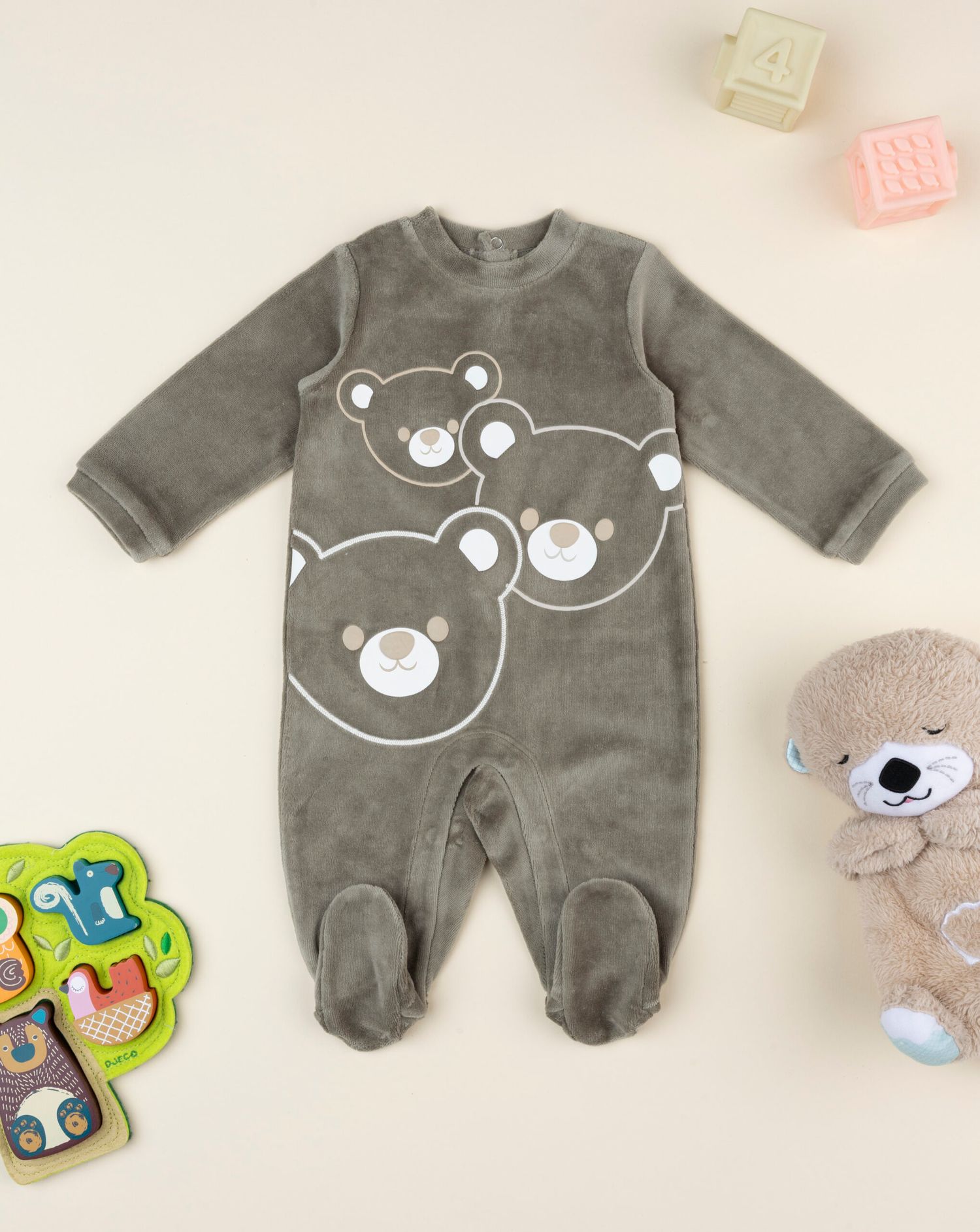 Tutina bimbo verde orsetti