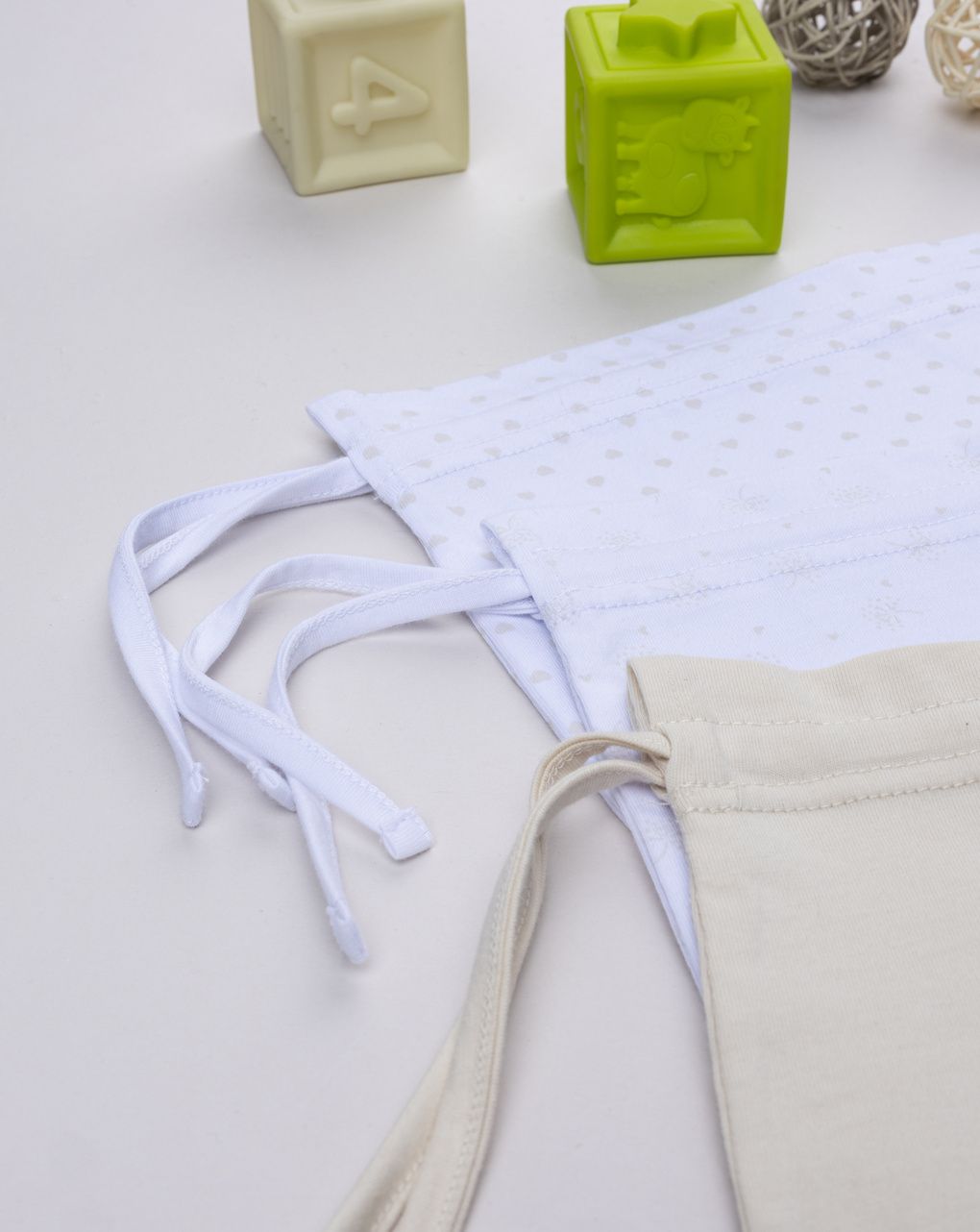 Pack 3 buste primi cambi beige/bianco