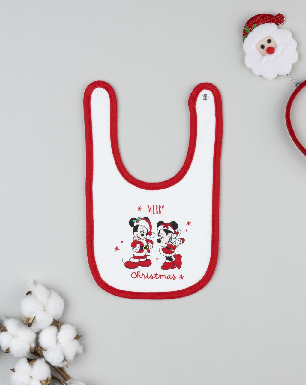 Bavaglino unisex natale mickey e minnie
