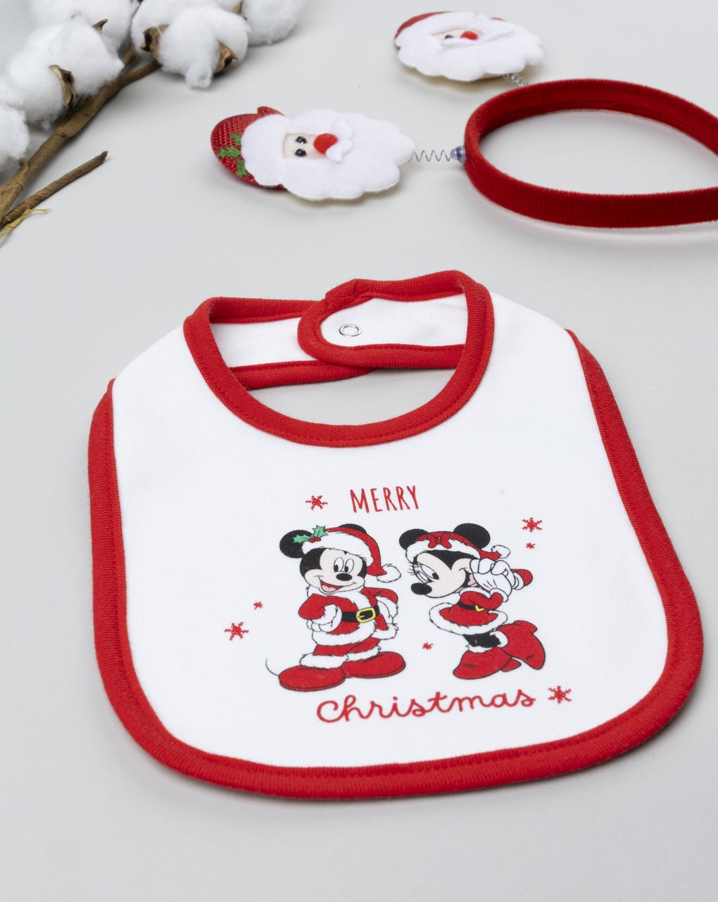 Bavaglino unisex natale mickey e minnie
