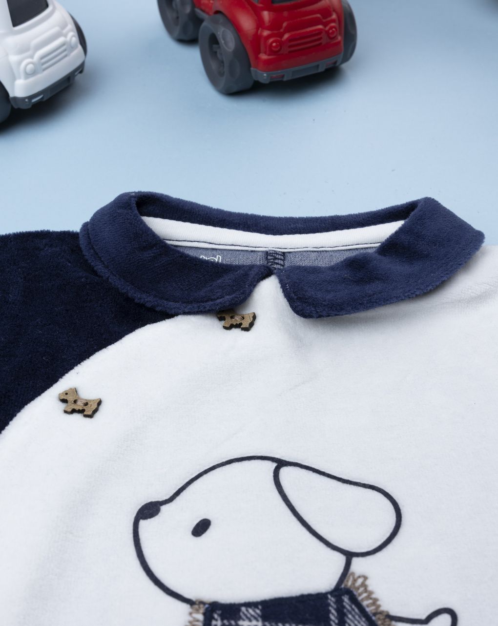 Tutina bimba bianco/blu cagnolino