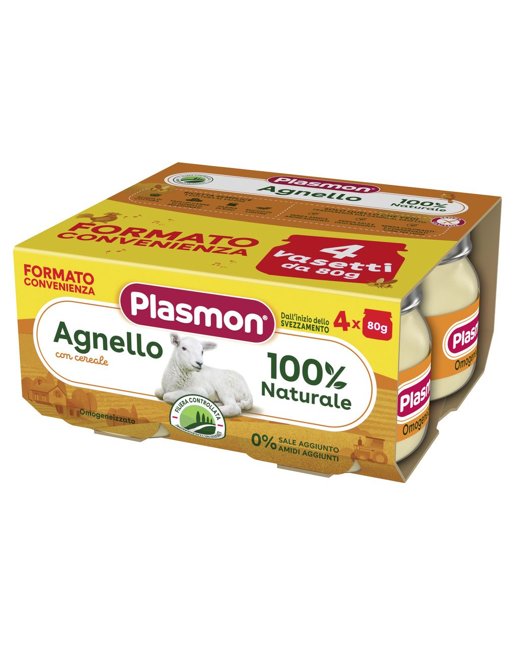 Omogeneizzato agnello 4x80g - plasmon