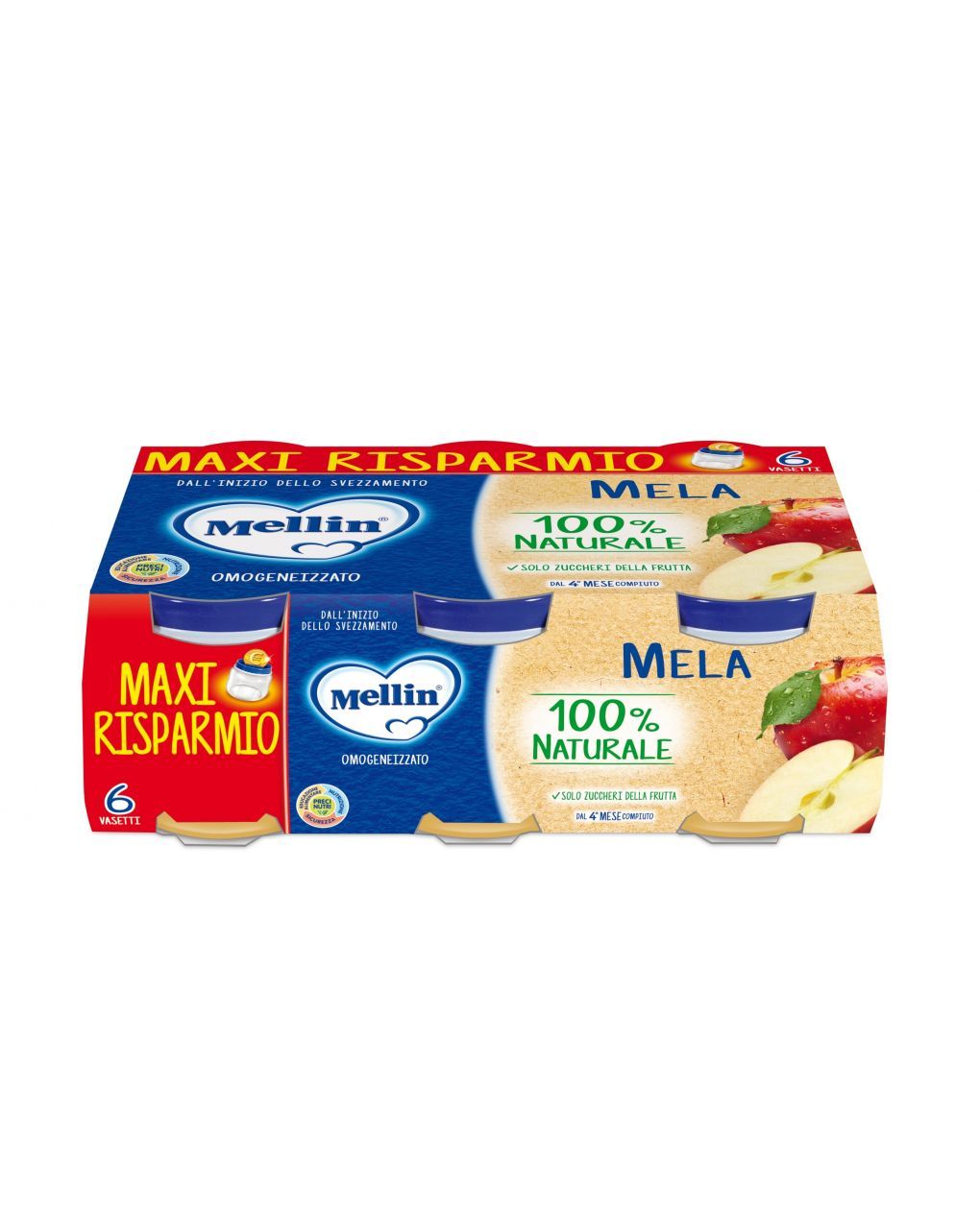 Omogeneizzato mela 6x100g - mellin