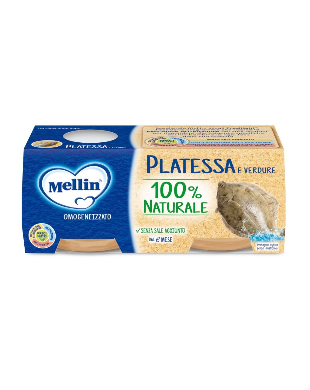 Omogeneizzato platessa 2x80g - mellin