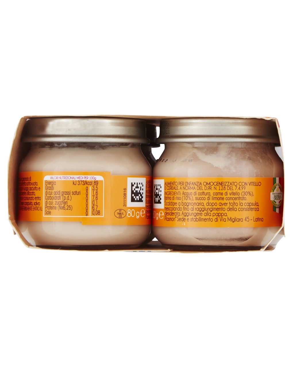 Omogeneizzato vitello  4x80g - plasmon