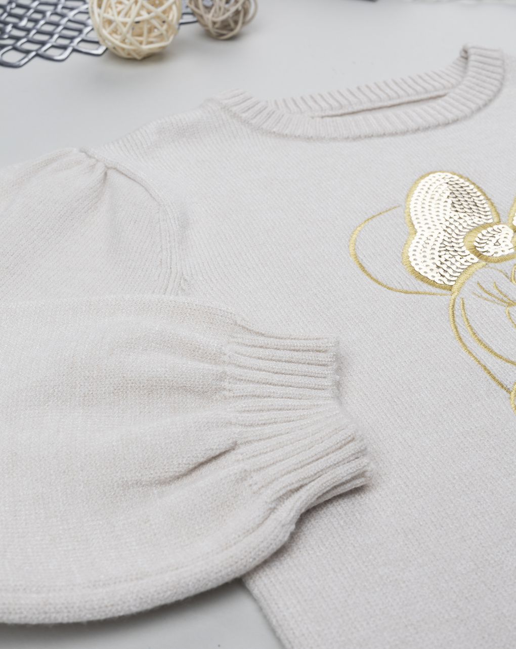 Maglione bambina beige minnie