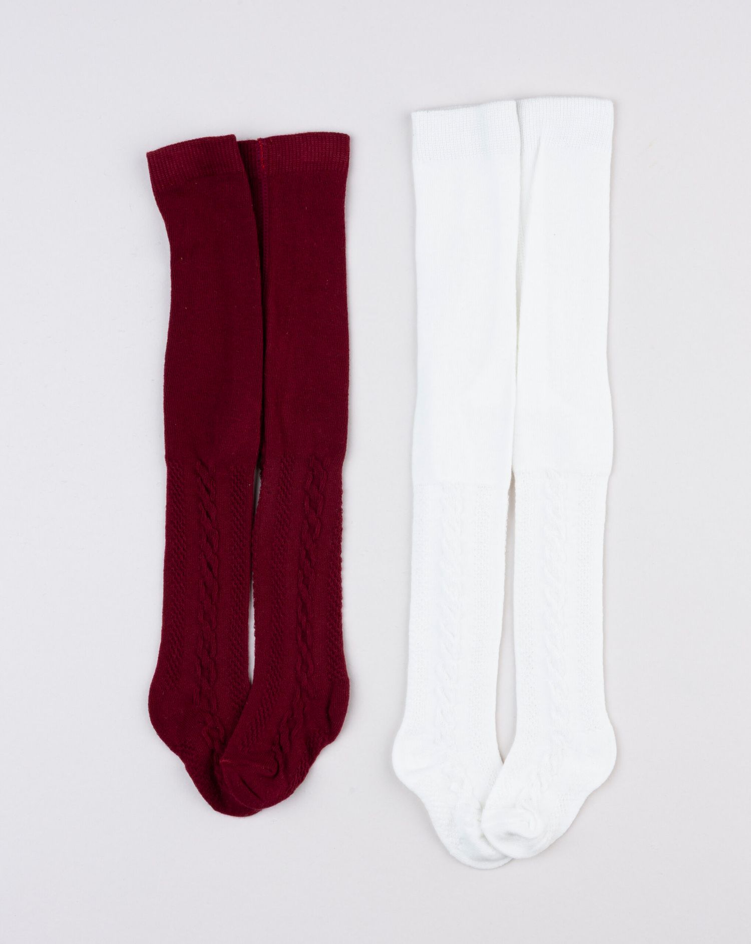 Pack 2 collant bimba bordeaux/bianco