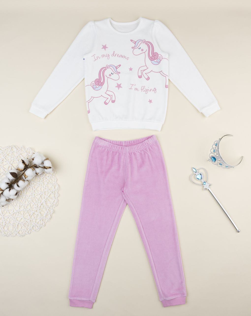 Pigiama bambina due pezzi unicorni