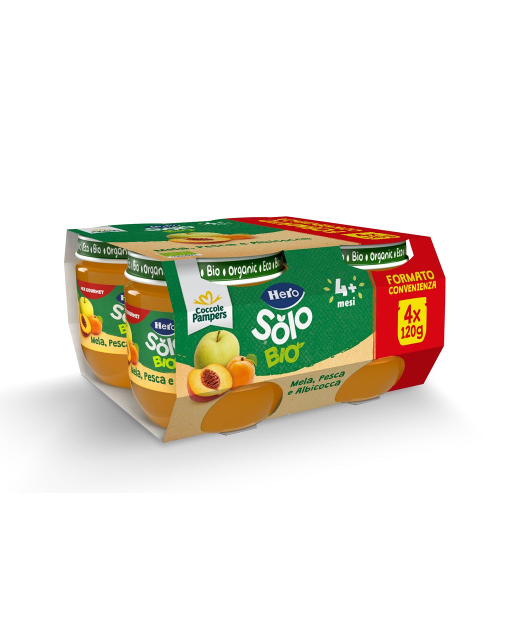 Omogeneizzato solo  mela pesca albicocca 4x120g - hero