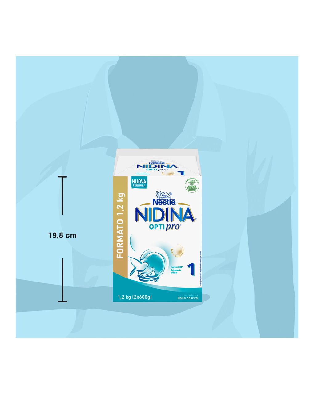 Nidina optipro 1 dalla nascita latte in polvere - 1.2 kg (2x600g) -nestlé