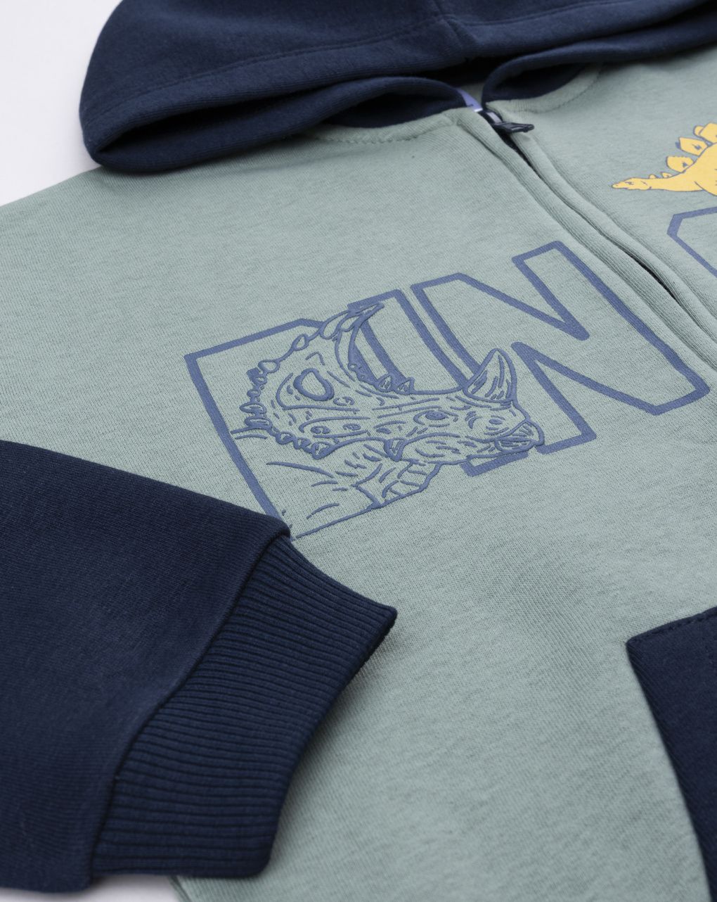 Felpa bimbo blu/verde "dinos"