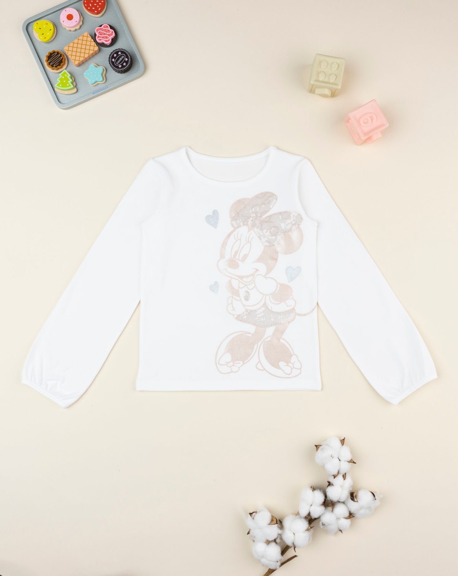 T-shirt bambina bianca disney minnie