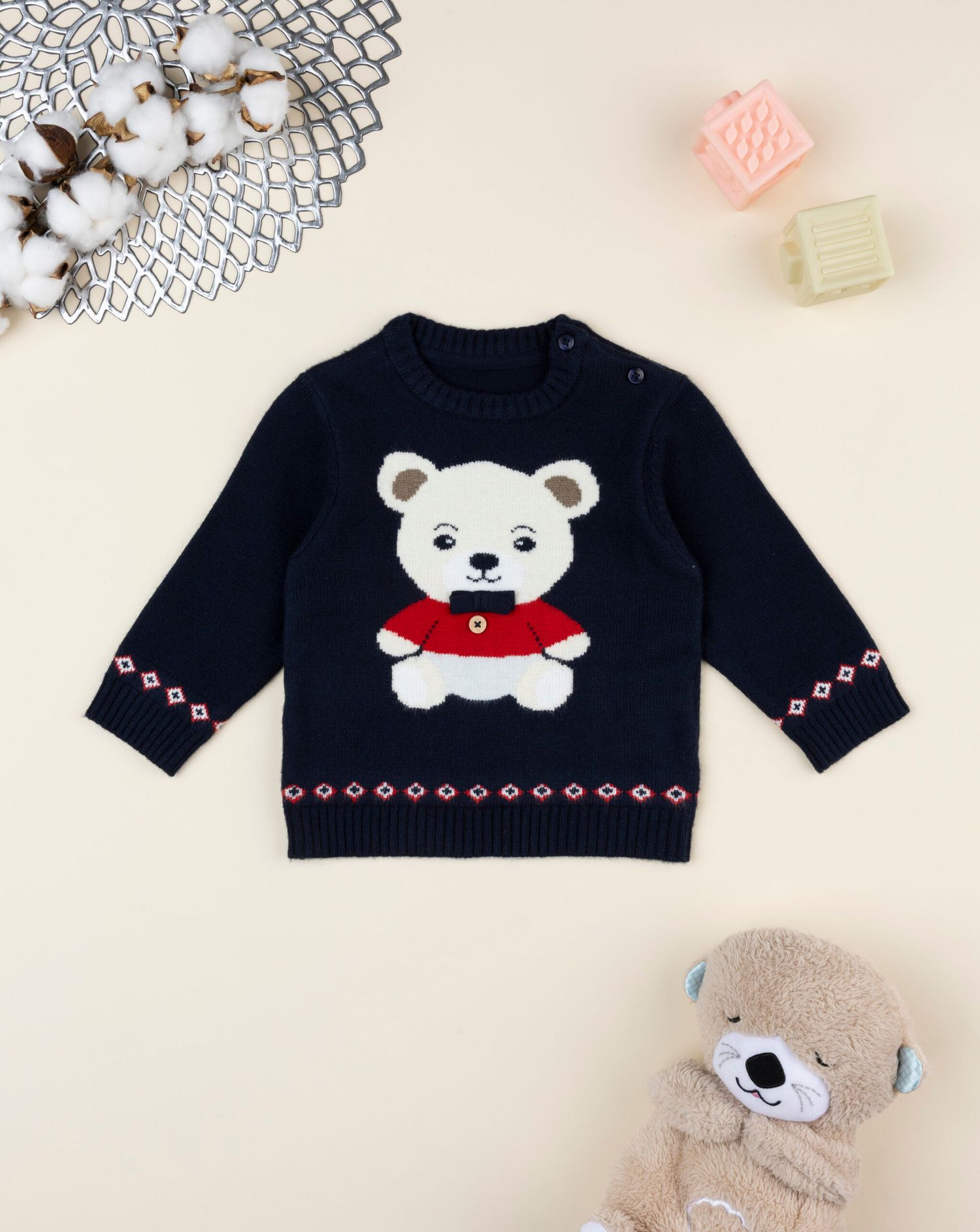 Maglia bimbo blu teddy