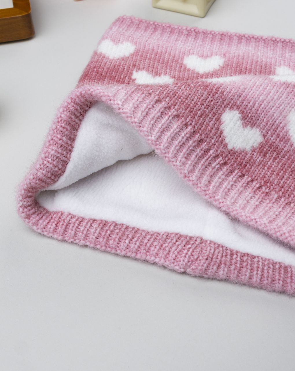 Sciarpa bambina rosa cuori