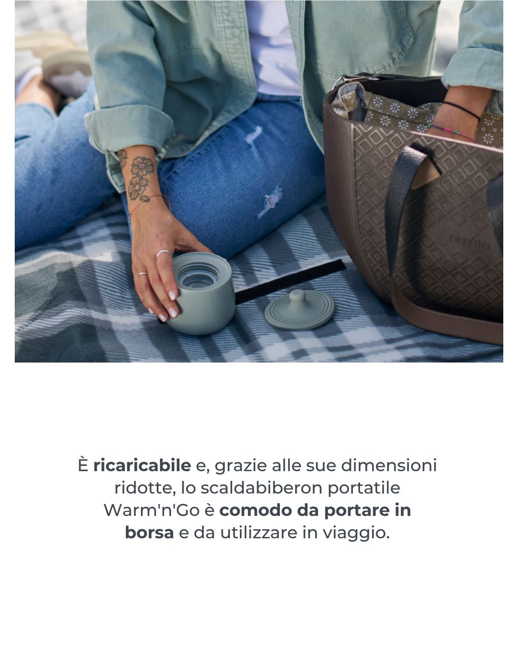 Scaldabiberon portatile universale warm'n'go 1162 sage green - nuvita