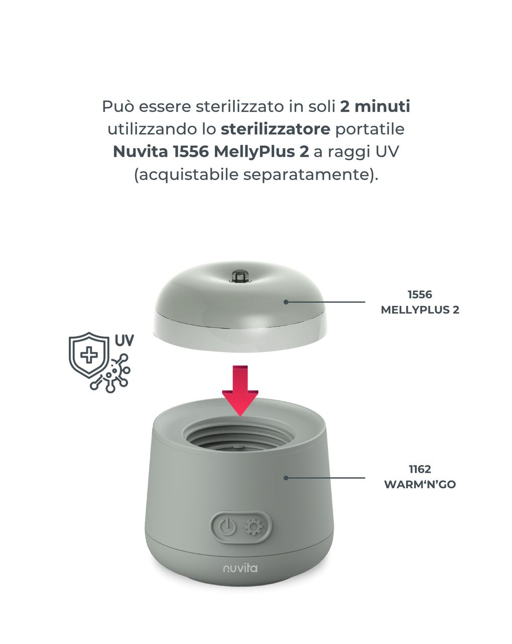 Scaldabiberon portatile universale warm'n'go 1162 sage green - nuvita