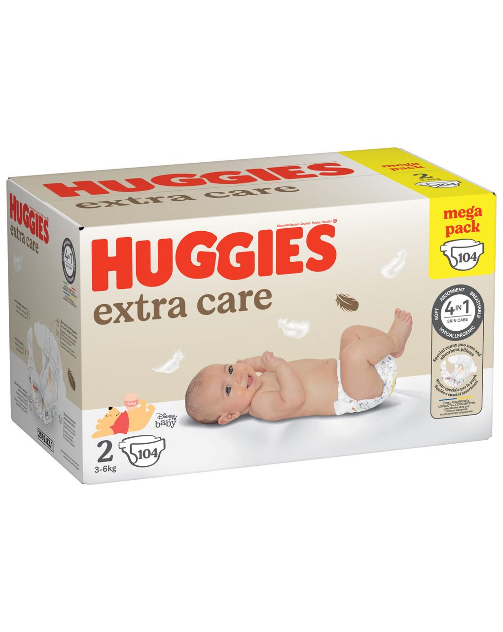 Pannolini extra care mega pack tg. 2 (3-6 kg) - 104 pannolini - huggies