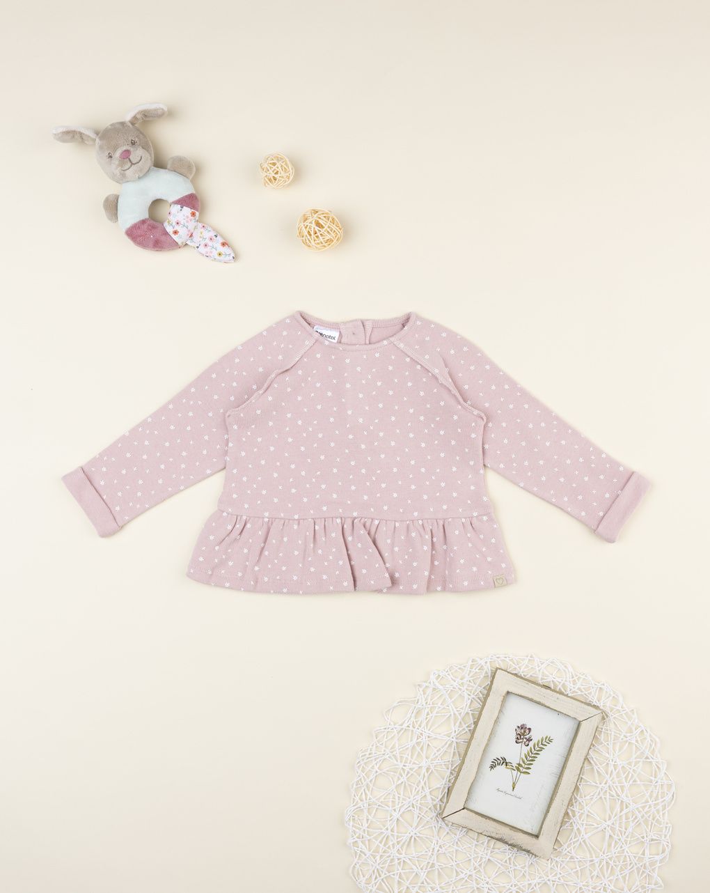 Maglia bimba rosa cuori allover