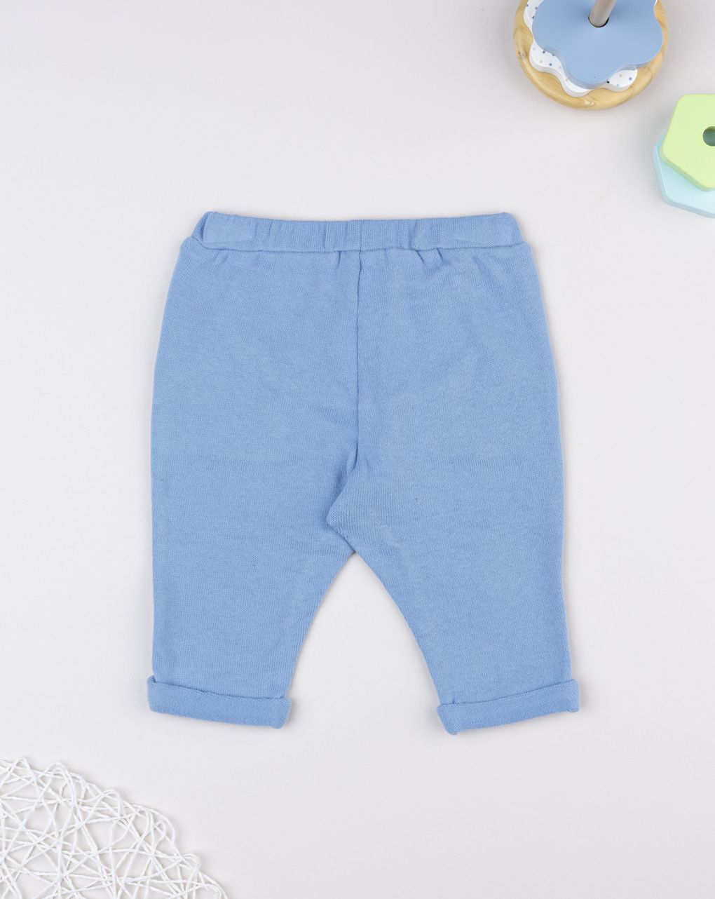 Pantalone bimbo azzurro maglina tagliata