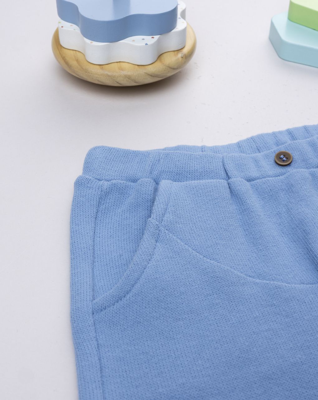 Pantalone bimbo azzurro maglina tagliata