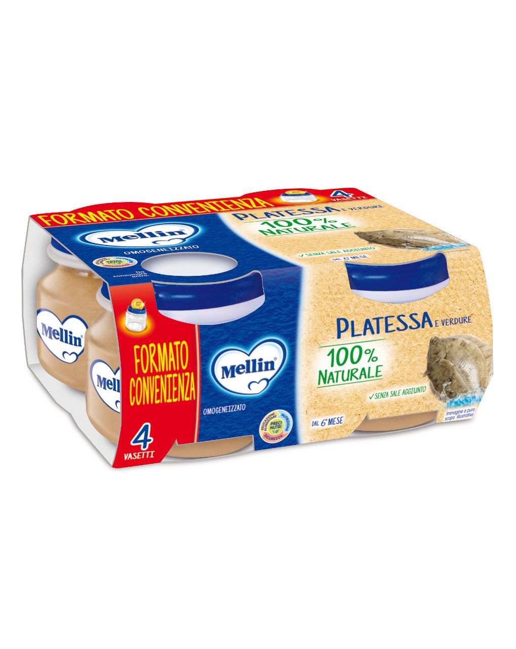 Omogeneizzato platessa 4 x 80 gr - mellin
