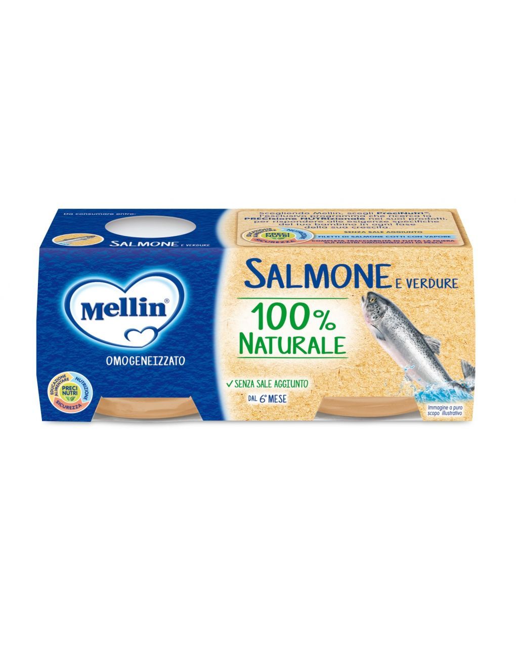 Omogeneizzato salmone 2x80g - mellin