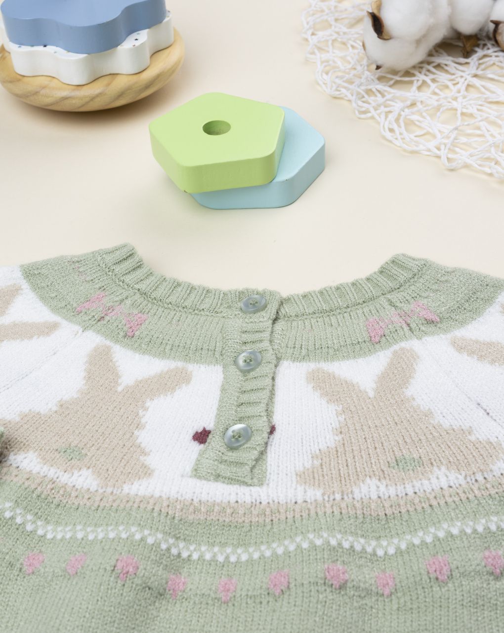 Maglia bimba verde coniglietti
