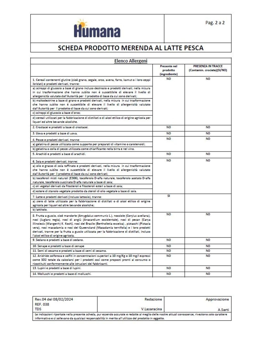 Merenda latte pesca 4x100gr - humana