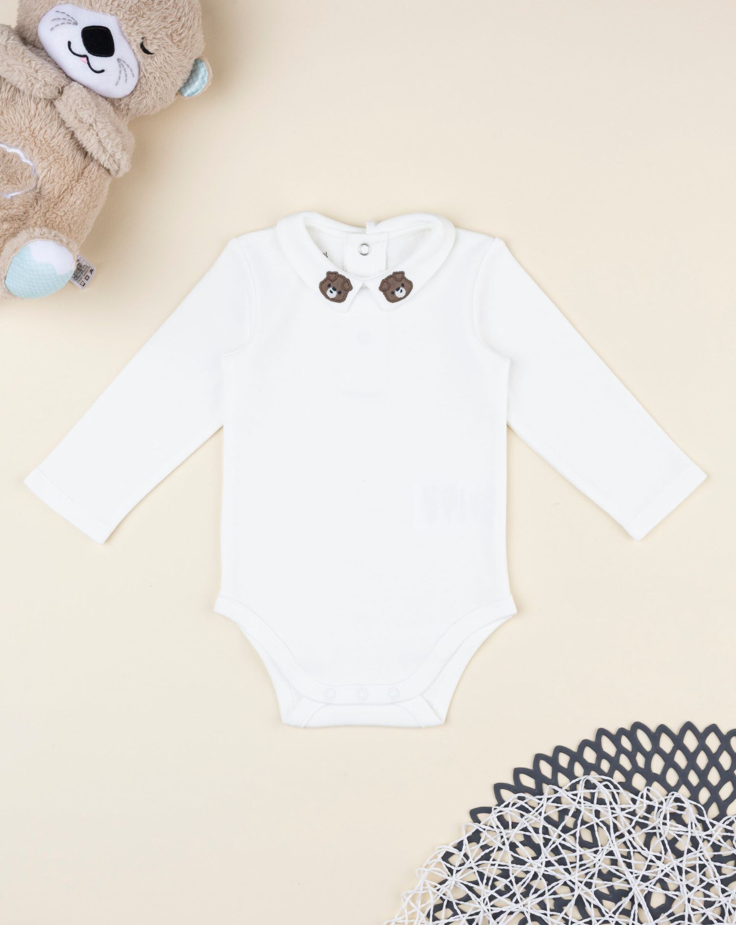 Body bimbo bianco ricami colletto