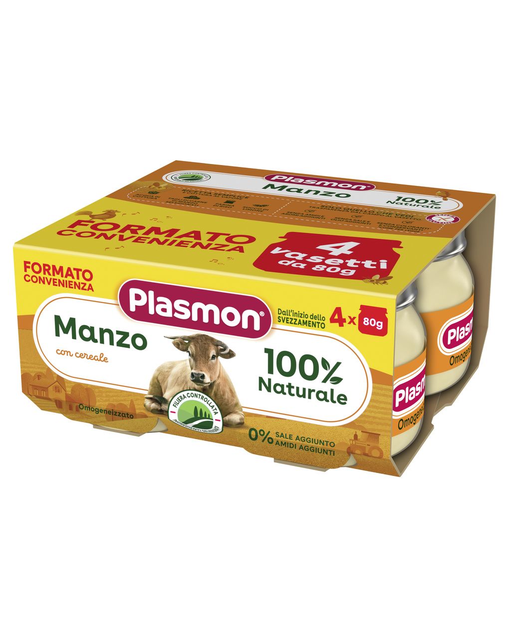 Omogeneizzato manzo 4x80g - plasmon